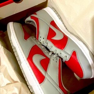 Men’s size 13 Nike 2024 Dunk Low Varsity Red and Silver